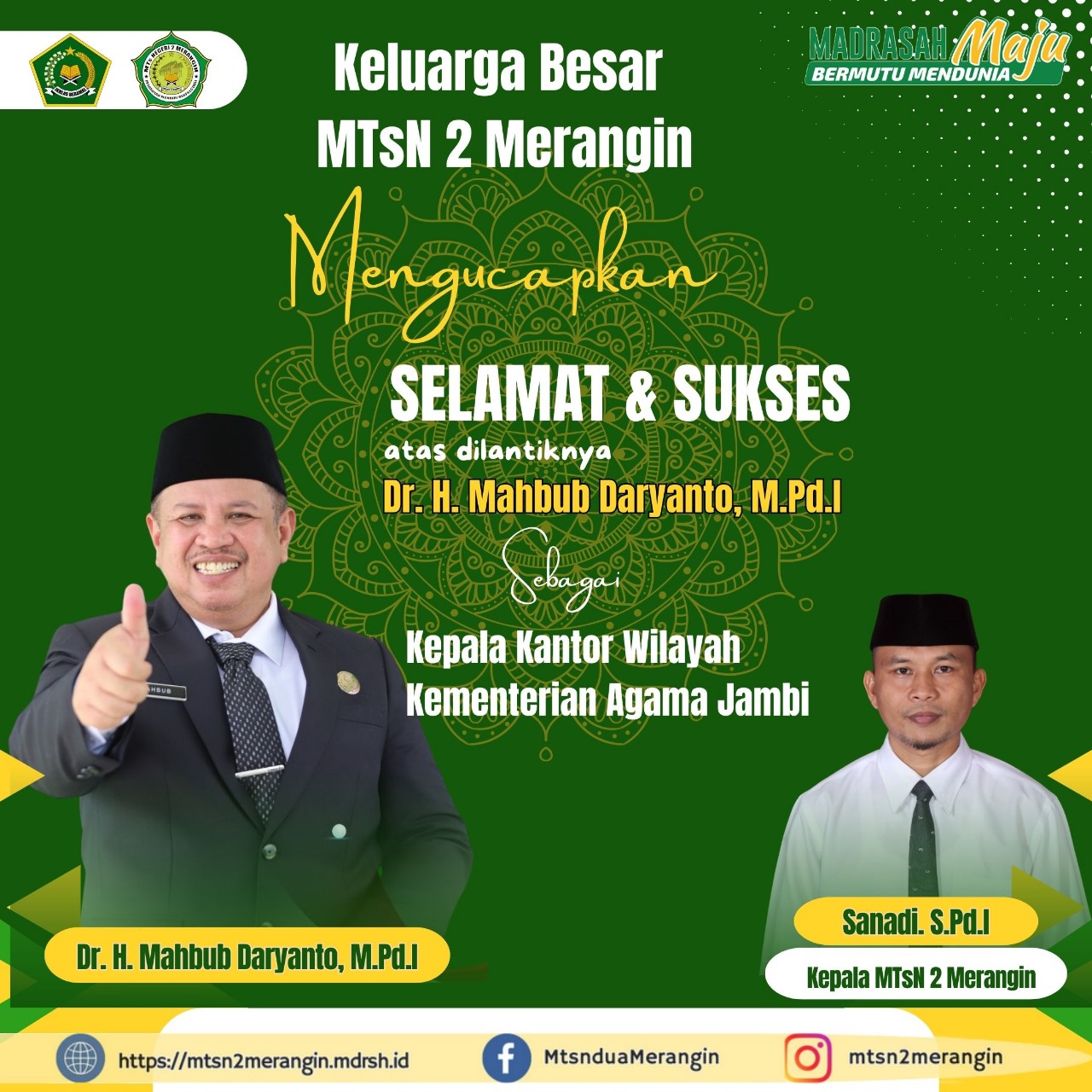 Pelantikan Dr. H. Mahbub Daryanto, M.Pd.I Sebagai Kepala Kanwil Kemenag Provinsi Jambi