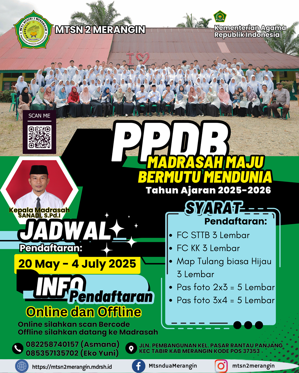 PENERIMAAN PESERTA DIDIK BARU (PPDB) MTsN 2 MERANGIN TAHUN PELAJARAN 2025/2026