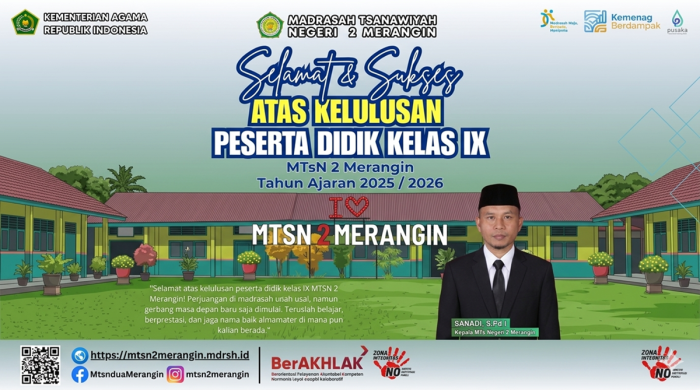 Apresiasi Kelulusan Siswa Kelas IX, Kepala MTsN 2 Merangin: Gerbang Masa Depan Baru Saja Dimulai Apresiasi Kelulusan Siswa Kelas IX, Kepala MTsN 2 Merangin: Gerbang Masa Depan Baru Saja Dimulai