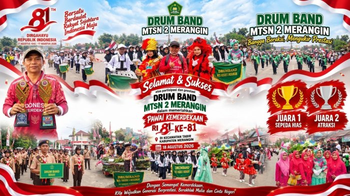 Sabet Dua Gelar Juara dan Hadiah Utama Doorprize, MTsN 2 Merangin Borong Prestasi di Pawai Pembangunan Tabir Sabet Dua Gelar Juara dan Hadiah Utama Doorprize, MTsN 2 Merangin Borong Prestasi di Pawai Pembangunan Tabir
