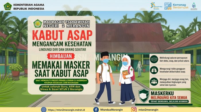 Waspada Dampak Polusi, MTsN 2 Merangin Keluarkan Himbauan Wajib Memakai Masker saat Kabut Asap Waspada Dampak Polusi, MTsN 2 Merangin Keluarkan Himbauan Wajib Memakai Masker saat Kabut Asap